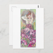 Amethyst (Vier Juwelen), Alphonse Mucha Postkarte (Vorne/Hinten)
