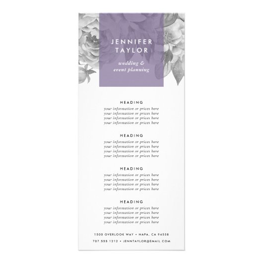 Amethyst | Vintage Blumenpreise oder Dienstleistun Werbekarte (Vorne)