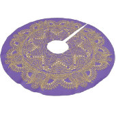 Amethyst Violet Lila Mandala Star Art Pattern Polyester Weihnachtsbaumdecke (Schrägansicht)
