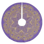 Amethyst Violet Lila Mandala Star Art Pattern Polyester Weihnachtsbaumdecke (Vorderseite)
