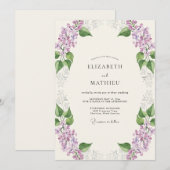 Amethyst-Violette-Eukalyptus-Hochzeit Einladung (Vorne/Hinten)