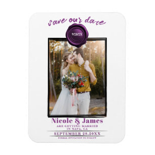 Amethyst-Wachs-Siegel-Foto-Hochzeit Terminreservie Magnet