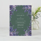 Amethyst-Wald-Blütenhochzeit Einladung (Stehend Vorderseite)
