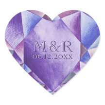 Amethyst Watercolor Herz 33. Hochzeitstag
