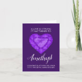 Amethyst Wedding Anniversary Liebe so stark Karte (Vorderseite)