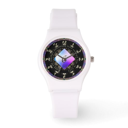 Amethyst Wedding Anniversary Watch Armbanduhr (Vorderseite)