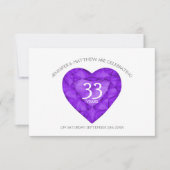Amethyst Wedding Jubiläum Aquarellherz RSVP Karte (Vorderseite)