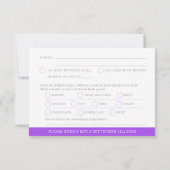 Amethyst Wedding Jubiläum Aquarellherz RSVP Karte (Rückseite)