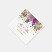 Amethyst Wedding Napkin, Glitzer von Floral Serviette (Ecke)