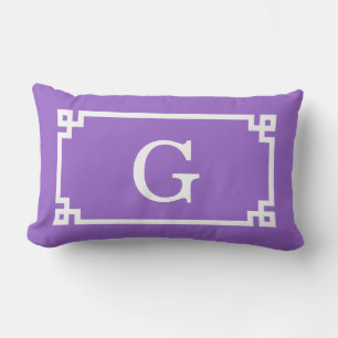 Amethyst Weiß Griechischer Schlüssel Rahmen #2 Ini Lendenkissen