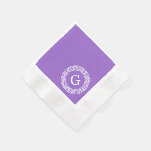 Amethyst weißes griechisches SchlüsselRnd Serviette