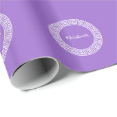 Amethyst Welch griechischer Schlüsselrahmen erste  Geschenkpapier (Rolleneckpunkt)