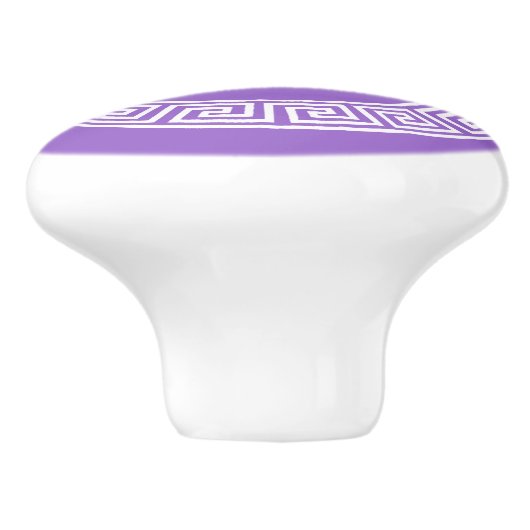 Amethyst Welch griechischer Schlüsselrahmen erste  Keramikknauf (Seitenansicht)