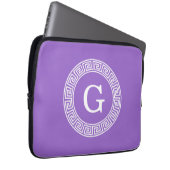 Amethyst Welch griechischer Schlüsselrahmen erste  Laptopschutzhülle (Vorne Rechts)