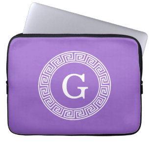 Amethyst Welch griechischer Schlüsselrahmen erste  Laptopschutzhülle