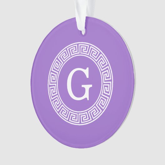 Amethyst Welch griechischer Schlüsselrahmen erste Ornament (Vorderseite)