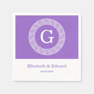 Amethyst Welch griechischer Schlüsselrahmen erste  Serviette