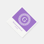 Amethyst Welch griechischer Schlüsselrahmen erste  Serviette (Ecke)