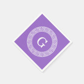 Amethyst Welch griechischer Schlüsselrahmen erste Serviette (Ecke)