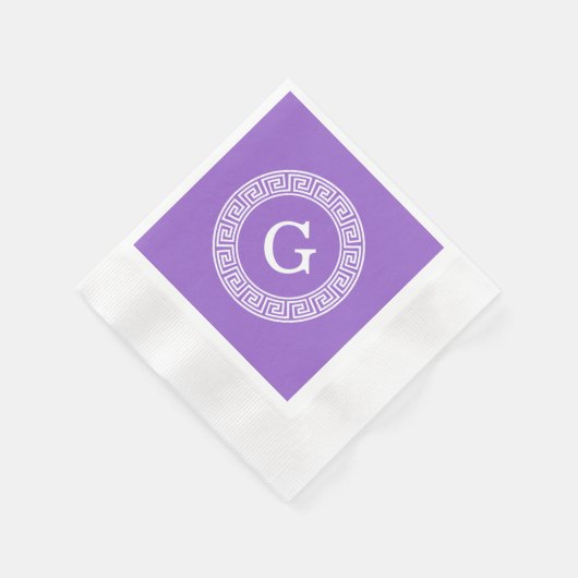 Amethyst Welch griechischer Schlüsselrahmen erste Serviette (Ecke)