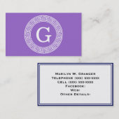 Amethyst Welch griechischer Schlüsselrahmen erste Visitenkarte (Vorne/Hinten)