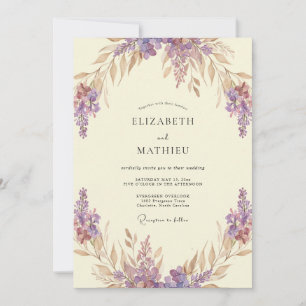 Amethyst Whimsical Botanische Hochzeit Einladung