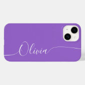 Amethyst White Elegant Calligrafy Script Name Case-Mate iPhone Hülle (Rückseite (Horizontal))