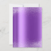 Amethyst White Glitzer Leafs Sand Frame Glam Einladung (Rückseite)