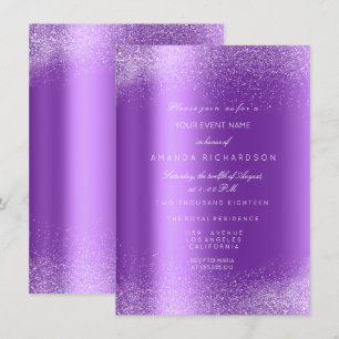 Amethyst White Glitzer Leafs Sand Frame Glam Einladung