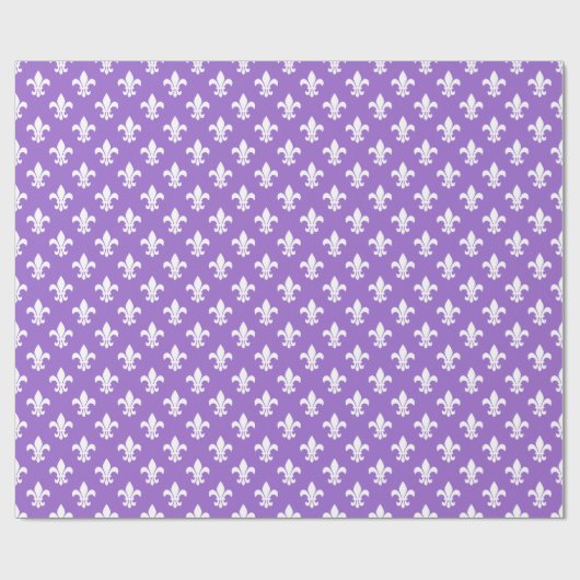 Amethyst White Lilie Pattern Geschenkpapier (Flach)