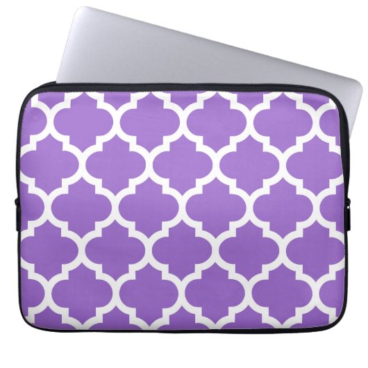 Amethyst White marokkanisches Quatrefolienmuster # Laptopschutzhülle (Vorderseite)