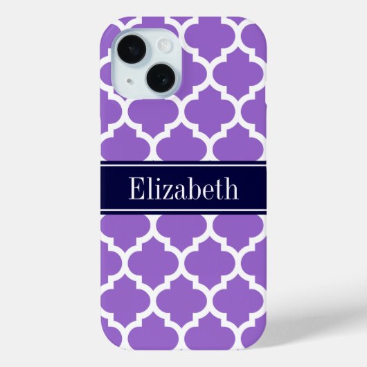 Amethyst Whmarokkanisch #5 Navy Blue Name Monogram Case-Mate iPhone Hülle (Rückseite)