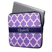 Amethyst Whmarokkanisch #5 Navy Blue Name Monogram Laptopschutzhülle (Vorderseite Links)