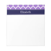 Amethyst Whmarokkanisch #5 Navy Blue Name Monogram Notizblock (Vorderseite)