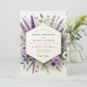 Amethyst Wiesenhochzeit Einladung (Stehend Vorderseite)