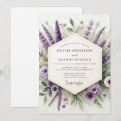 Amethyst Wiesenhochzeit Einladung (Vorne/Hinten)