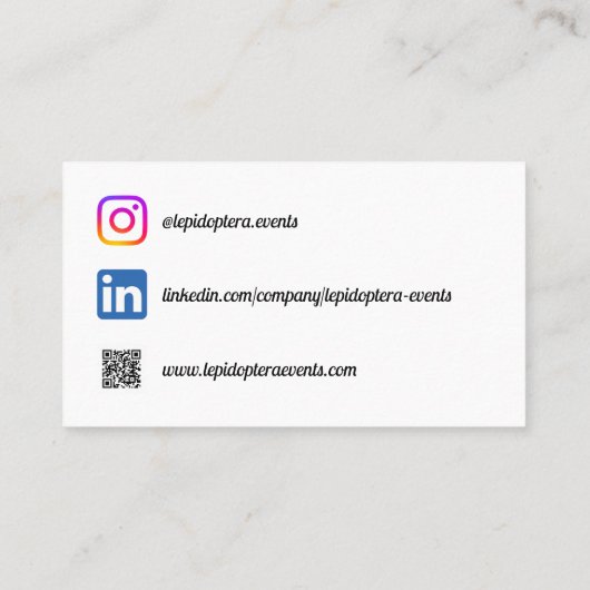 Amethyst Wings behandelt Visitenkarte (Rückseite)