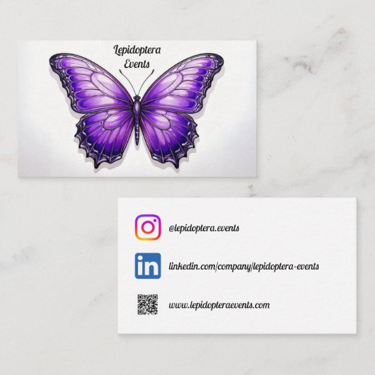 Amethyst Wings behandelt Visitenkarte (Vorne/Hinten)