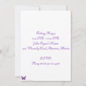 Amethyst Wings Birthday Einladung (Rückseite)