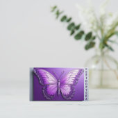 Amethyst Wings QR Business Card Visitenkarte (Stehend Vorderseite)