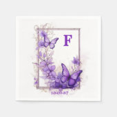 Amethyst Wings Wedding Napkin Serviette (Vorderseite)