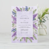 Amethyst-Wisteria-Hochzeit Einladung (Stehend Vorderseite)