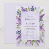 Amethyst-Wisteria-Hochzeit Einladung (Vorne/Hinten)