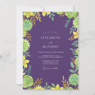 Amethystgelbe Eukalyptus-Hochzeit Einladung