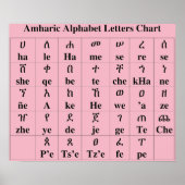 Amharic Alphabet Letters Chart - 33 Grad Poster (Vorne)