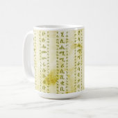 Amharischer Fidel auf altem Pergament Kaffeetasse (Vorderseite Links)