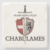 AMHE-Logoaufkleber des 74 Steinuntersetzer (Vorderseite)
