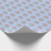 Amherst Blumenprint auf Blau Geschenkpapier (Ecke)