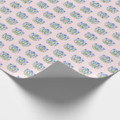 Amherst Blumenprint auf Rosa Geschenkpapier (Ecke)