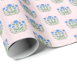 Amherst Blumenprint auf Rosa Geschenkpapier
